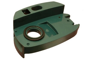 Calotta chiusura mobile adattabile modello Folletto VK121 in plastica verde scuro, design robusto e compatibile con aspira...