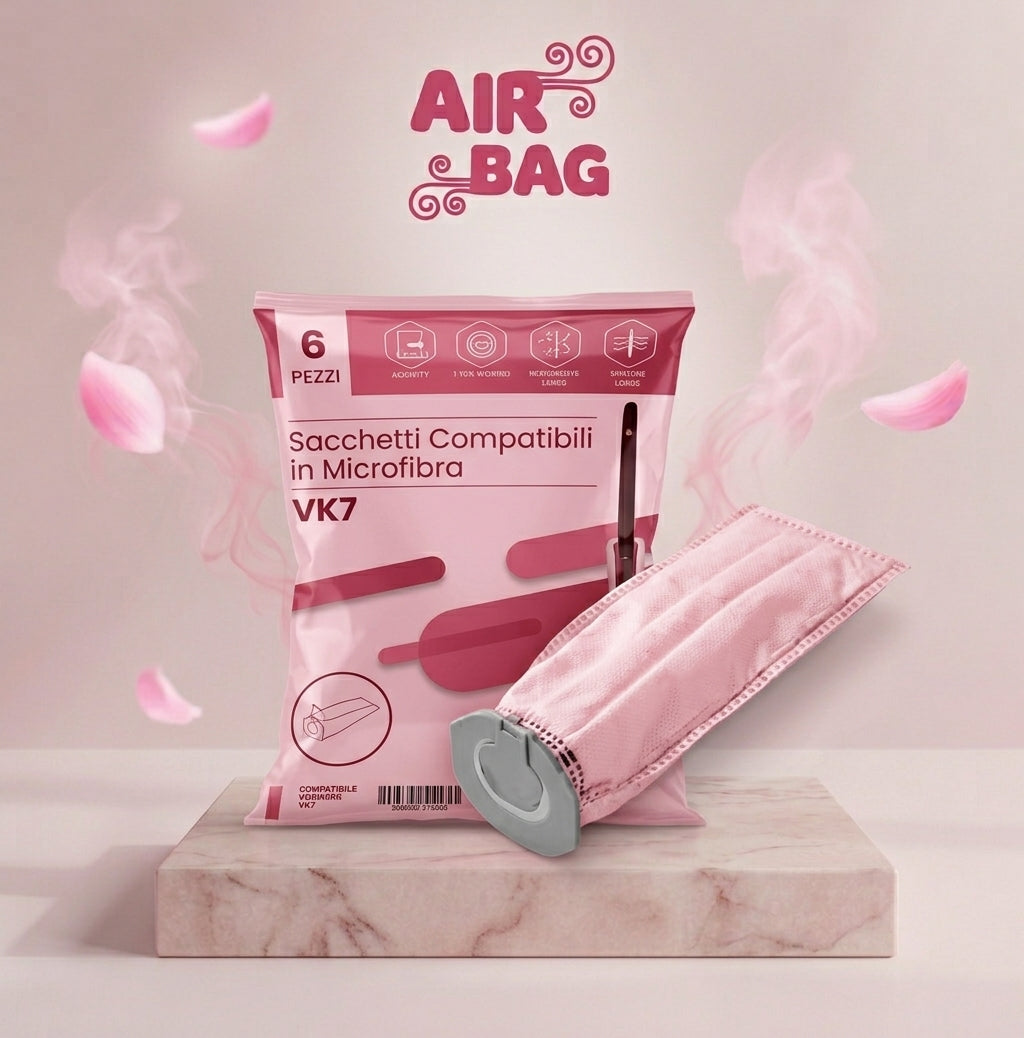 6 Sacchetti per Folletto VK 140 VK 150 Rosa Profumati Con Profumazione Aggiuntiva