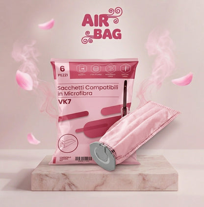6 Sacchetti per Folletto VK 140 VK 150 Rosa Profumati Con Profumazione Aggiuntiva