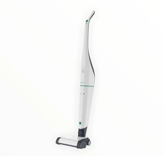 Folletto Vorwerk VB 100 Ricondizionato, elegante aspirapolvere verticale, design moderno, garanzia 12 mesi.