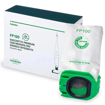SACCHETTI ORIGINALI FOLLETTO VORWERK VB100 5 PZ with microfilter for optimal vacuum performance, TÜV certified.
