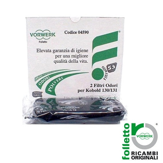 CONFEZIONE 2PZ FILTRI ODORI PER K130-131 FOLLETTO ORIGINALE, confezione con garanzia di igiene per aspirapolvere Folletto.