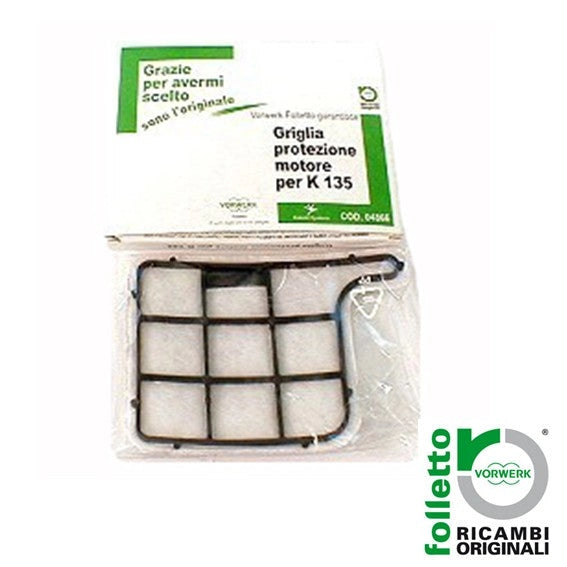 Griglia Protezione Motore Originale per Folletto K135, robusta e compatibile, ideale per filtri di aspirapolvere.