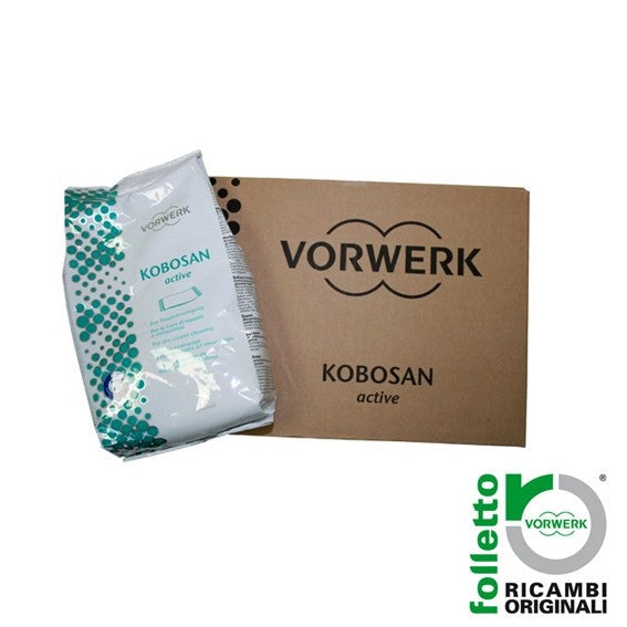 5 buste da 500gr di Kobosan Active per Folletto originale, ideali per una pulizia efficace e profonda dei tuoi ambienti.