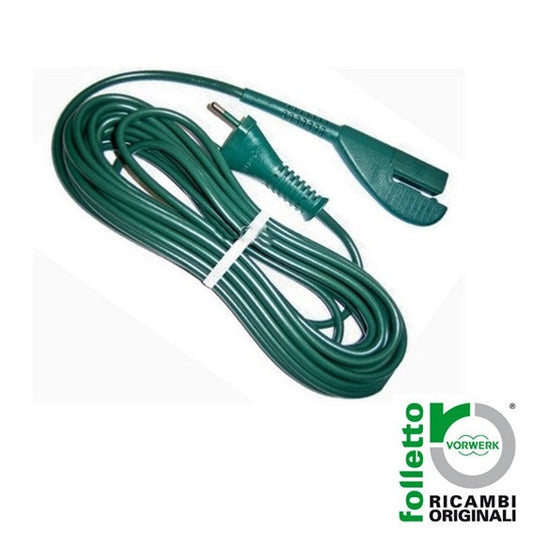 CAVO ALIMENTAZIONE 10MT PER VK135 ORIGINALE, verde, lungo 10 metri, compatibile con aspirapolvere Folletto, ricambio affid...