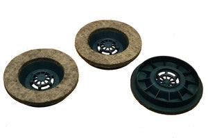 KIT SPAZZOLA 3PZ FELTRO FOLLETTO VORWERK, compatibile con modelli Pulilux PL510, PL511, PL512, ideale per pulizia efficace.