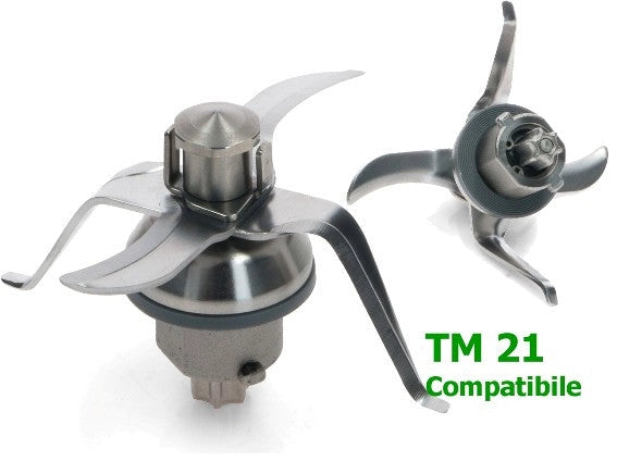 GRUPPO COLTELLO LAMA PER BIMBY TM21, high-quality blade set for TM21 mixer, durable stainless steel replacement part.